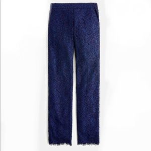 J.CREW Easy Pant in Navy Lace - SIZE 0